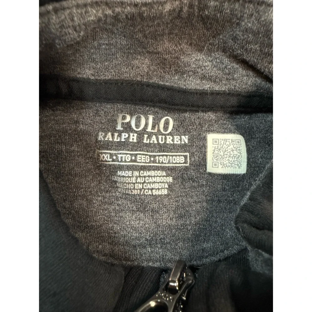 Polo Ralph Lauren Mens XXL Black Quarter Zip Pullover Sweater Mock Neck